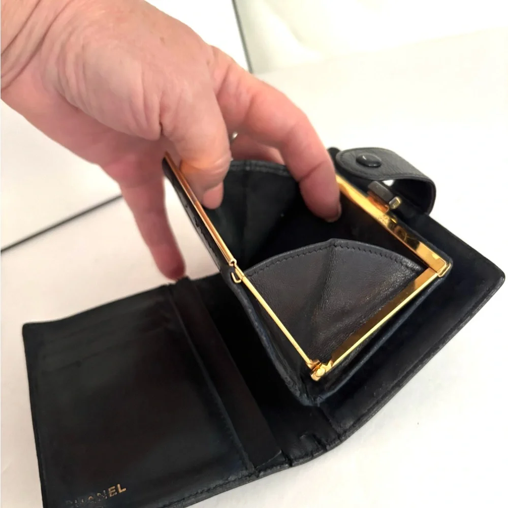 Authentic Chanel bifold black wallet